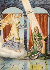 Bebudelsen (farvelitografi) af Julius (after) Schnorr von Carolsfeld