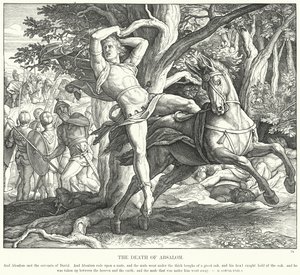 Absaloms død (gravering) af Julius (after) Schnorr von Carolsfeld