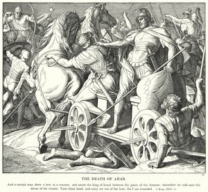 Akabs død (gravering) af Julius (after) Schnorr von Carolsfeld