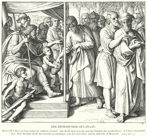 Kanaans fordeling (gravering) af Julius (after) Schnorr von Carolsfeld