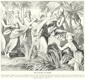 Fundet af Moses (gravering) af Julius (after) Schnorr von Carolsfeld