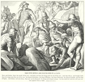 De fem konger er fundet skjult i en hule (gravering) af Julius (after) Schnorr von Carolsfeld