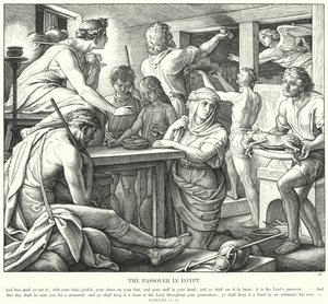 Påsken i Egypten (gravering) af Julius (after) Schnorr von Carolsfeld