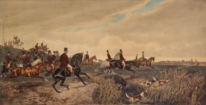 Kejser Franz Joseph I med kejserinde Elisabeth under en parforcejagt, 1880. af Julius Blaas von