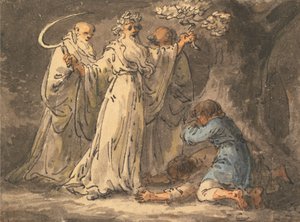 Druiderne skærer mistelten af det af Julius Caesar Ibbetson