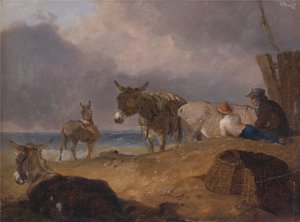 Æsler og figurer på en strand