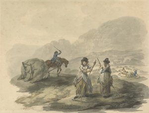 Høproduktion, 1792 (pen og blæk med wc over grafit på papir) af Julius Caesar Ibbetson