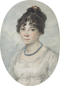 Portræt af en dame, kaldet Bella Ibbetson, kunstnerens anden hustru af Julius Caesar Ibbetson