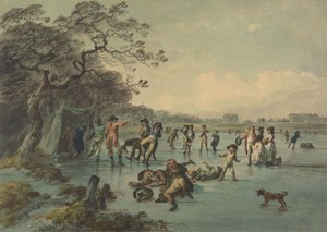 Skøjteløb i Hyde Park af Julius Caesar Ibbetson