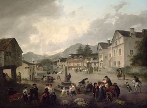 Markedspladsen ved Ambleside af Julius Caesar Ibbetson