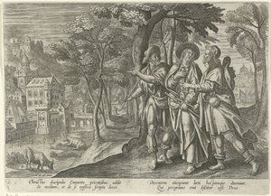 Emmaus-gængere Kristi tilsynekomster efter hans død (serietitel) af Julius Goltzius
