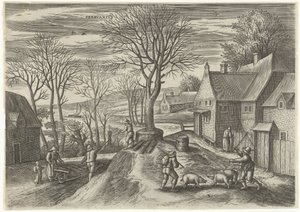 februar Febrvarivs (titel på objekt) De tolv måneder (serietitel) af Julius Goltzius