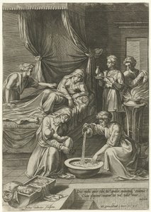 Jomfru Marias fødsel af Julius Goltzius