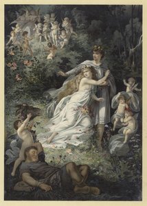 Illustration til A Midsummer Nights Dream (chromolitho) af Julius Hoeppner