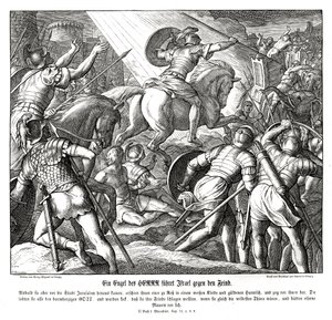 En engel leder israelitterne, 2 Makkabæer af Julius Schnorr von Carolsfeld