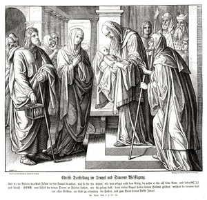 Kristus præsenteres i templet, Lukasevangeliet af Julius Schnorr von Carolsfeld