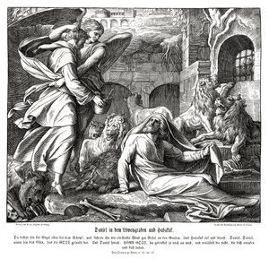 Daniel og løvens hule af Julius Schnorr von Carolsfeld