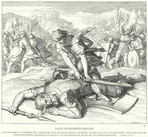 David overvinder Goliat af Julius Schnorr von Carolsfeld