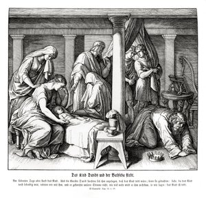 David og Batsebas barn dør, 2. Samuel af Julius Schnorr von Carolsfeld