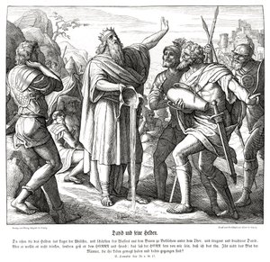 David og de tre vældige mænd, 2 Samuel af Julius Schnorr von Carolsfeld