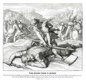 David besejrer Goliat af Julius Schnorr von Carolsfeld