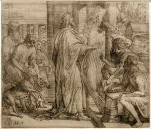 Salmisten David - Tilbedelse af Julius Schnorr von Carolsfeld