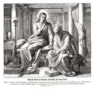 Jesus og Nikodemus, Johannesevangeliet af Julius Schnorr von Carolsfeld