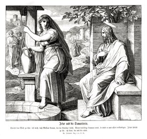 Jesus og den samaritanske kvinde, Johannesevangeliet af Julius Schnorr von Carolsfeld