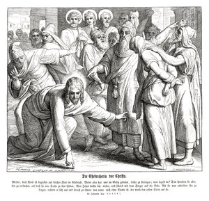 Jesus og den utro kvinde, Johannesevangeliet af Julius Schnorr von Carolsfeld