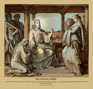 Jesus i Marthas hus, Lukasevangeliet af Julius Schnorr von Carolsfeld