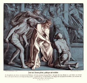 Jesus får en tornekrone, Markusevangeliet af Julius Schnorr von Carolsfeld