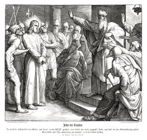 Jesu retssag før Kajfas, Matthæusevangeliet af Julius Schnorr von Carolsfeld