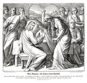 Maria Magdalene salver Jesus, Matthæusevangeliet af Julius Schnorr von Carolsfeld