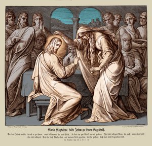 Maria Magdalene salver Jesus, Matthæusevangeliet af Julius Schnorr von Carolsfeld