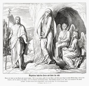Maria Magdalene ved Jesu grav, Johannesevangeliet af Julius Schnorr von Carolsfeld