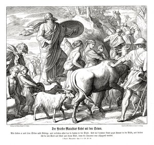 Mathathias og hans sønner flygter fra byen af Julius Schnorr von Carolsfeld