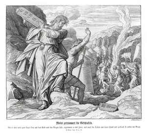 Moses bryder budtavlerne, Anden Mosebog af Julius Schnorr von Carolsfeld
