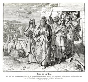 Noa og hans familie efter syndfloden, 1. Mosebog af Julius Schnorr von Carolsfeld
