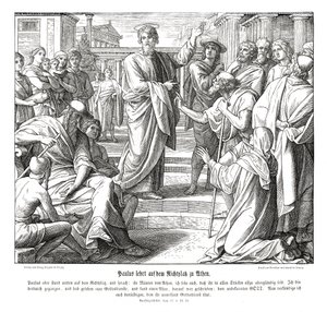 Paulus prædiker i Athen, Apostlenes Gerninger af Julius Schnorr von Carolsfeld