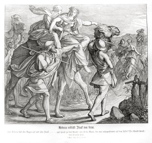Rebecca ser Isak langvejs fra, Første Mosebog af Julius Schnorr von Carolsfeld