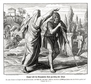 Samuel salver Saul til Israels konge af Julius Schnorr von Carolsfeld