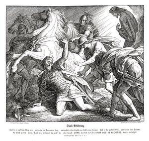Saulus på vejen til Damaskus, Apostlenes Gerninger af Julius Schnorr von Carolsfeld
