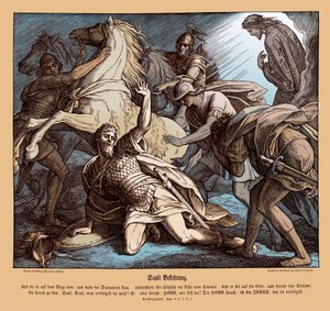 Saulus på vejen til Damaskus, Apostlenes Gerninger af Julius Schnorr von Carolsfeld