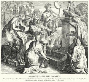 Salomon falder ind i afgudsdyrkelse af Julius Schnorr von Carolsfeld