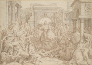 Karl den Stores indtog i Pavia, 1840. af Julius Schnorr von Carolsfeld