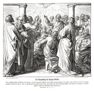 Apostlene er fyldt med Helligånden, ApG af Julius Schnorr von Carolsfeld