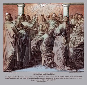 Apostlene er fyldt med Helligånden, ApG af Julius Schnorr von Carolsfeld