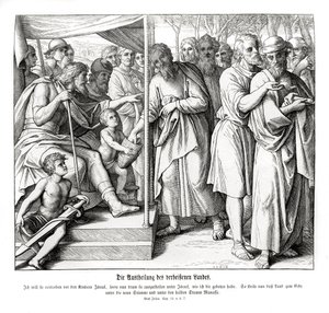 Delingen af det forjættede land, Josva af Julius Schnorr von Carolsfeld