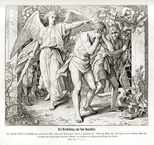 Forvisningen fra Paradiset, 1. Mosebog af Julius Schnorr von Carolsfeld