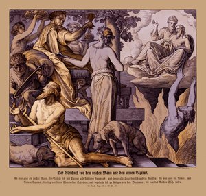 Den rige mand og tiggeren Lazarus, Lukasevangeliet af Julius Schnorr von Carolsfeld